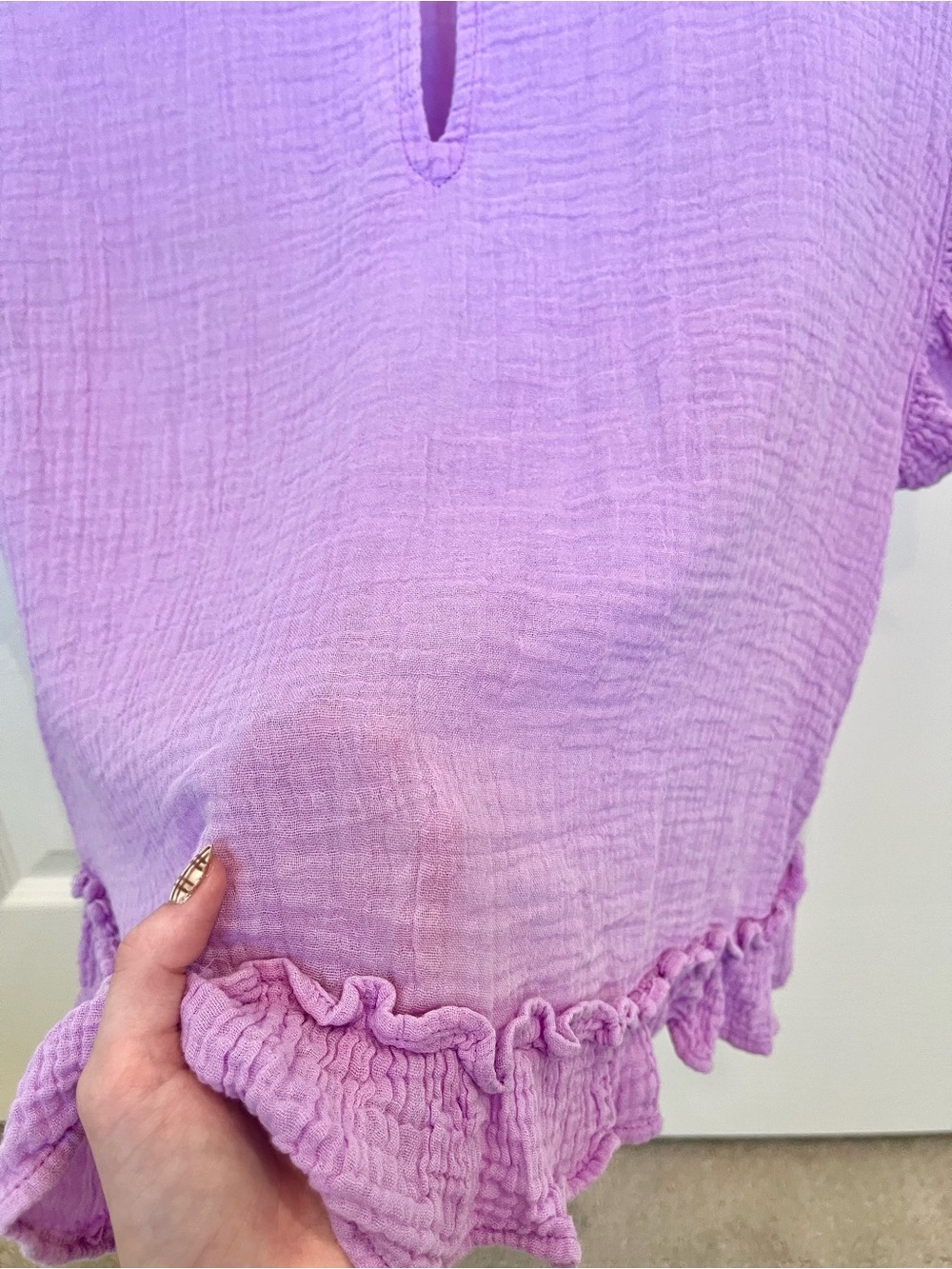 Free People Lilac Ruffle Top - Picture 3 of 7